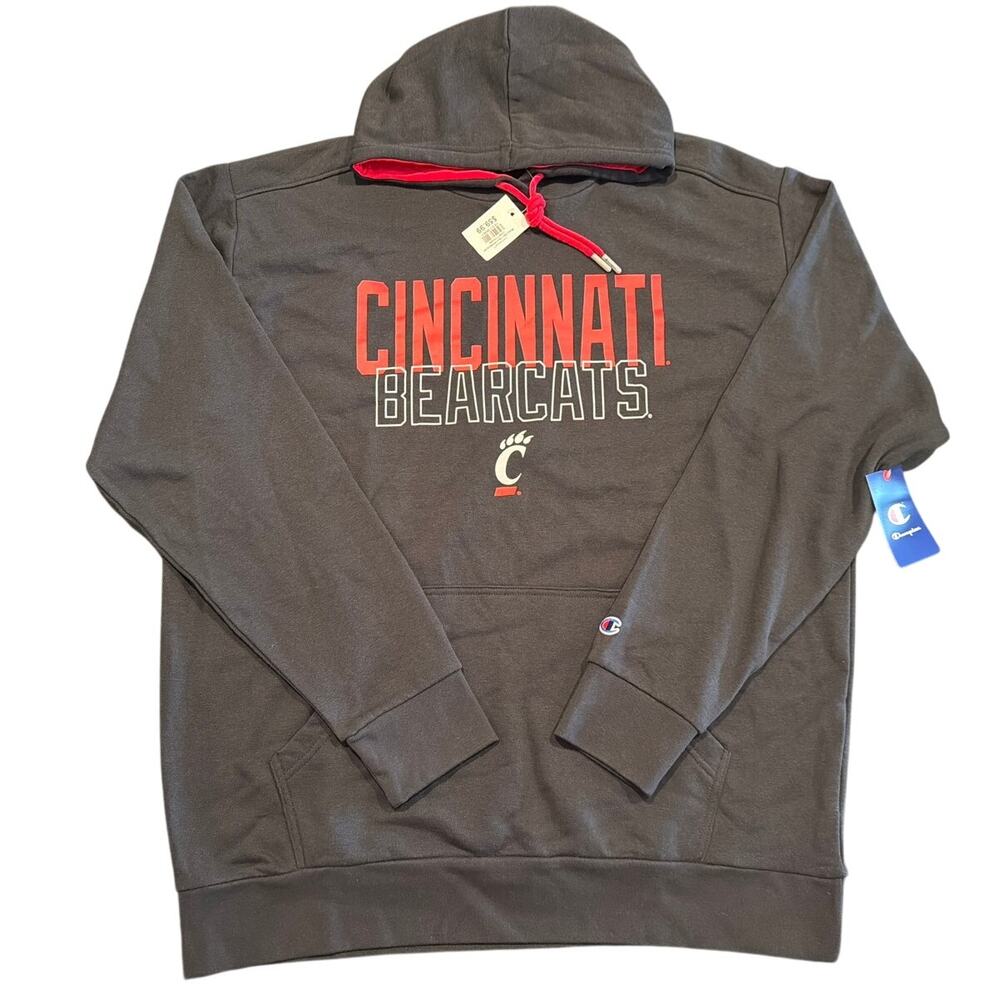 NWT Champion Cincinnati Bearcats Hoodie Sweatshirt, Black Red, Men's XL